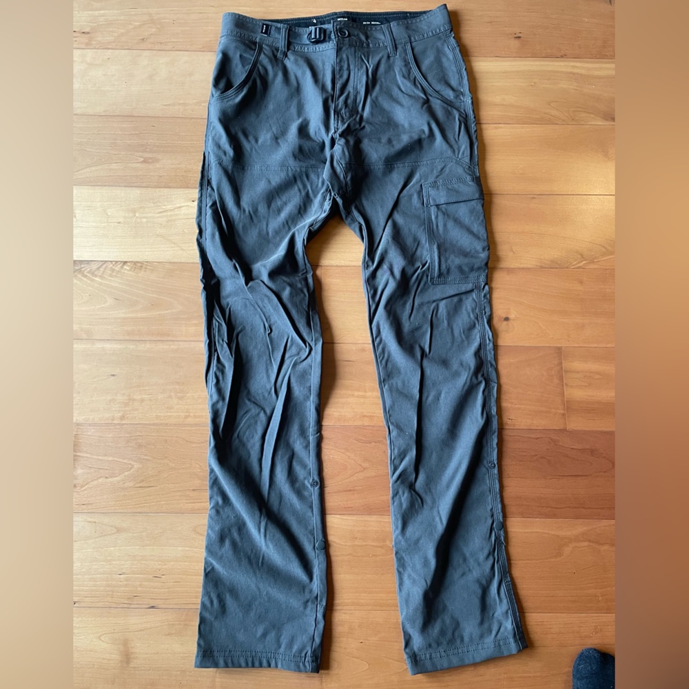 PrAna 30x34 Slim Fit Pants, Stone Grey
